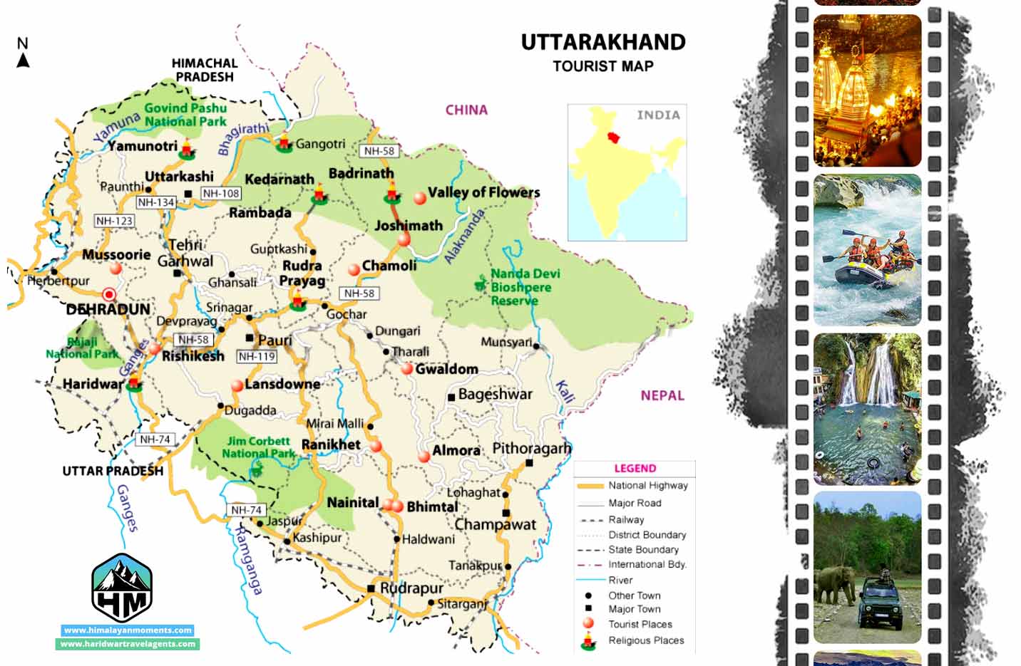 Uttarakhand Travel Map